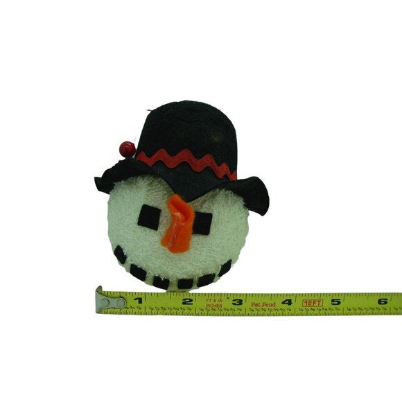 White Fuzzy Fleece Felt Fabric Hanging Snowman Christmas Ornament Tree Decor - Picture 5 of 6